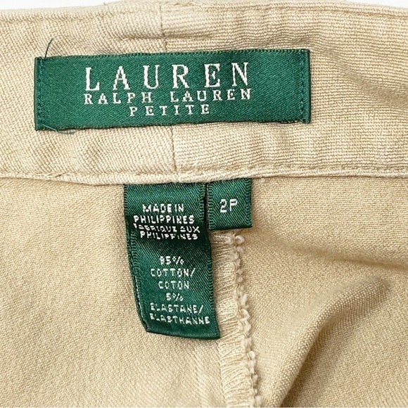 LAUREN RALPH LAUREN Women’s Beige Equestrian Theme Skinny Pants Horse Bit Sz 2P - Picture 7 of 7